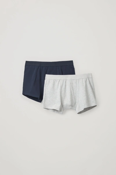 Cos 2-pack Organic-cotton Boxer Briefs In Blue