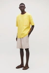 Cos Oversized T-shirt With Patch Pocket In Yellow
