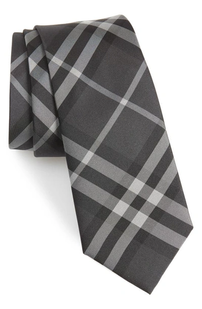 Burberry Silk Vintage Check Tie In Charcoal