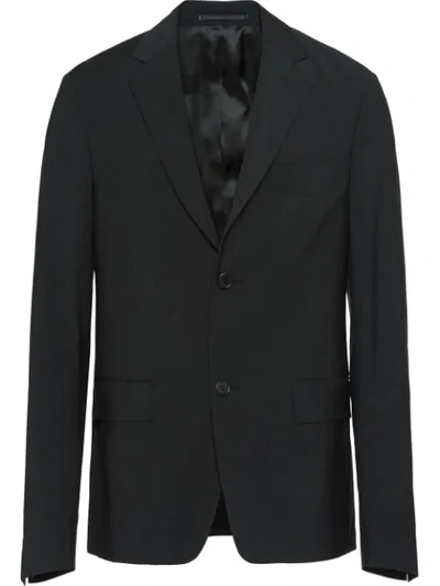 Prada Classic Single-breasted Blazer In Grey