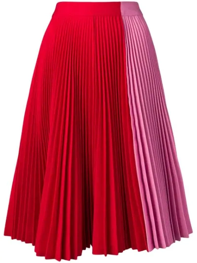 Calvin Klein 205w39nyc Bicolor Pleated Skirt In Pink,red