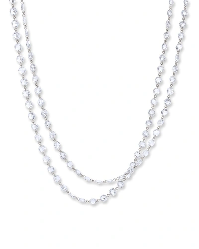 64 Facets Platinum Diamond-strand Necklace, 48"l