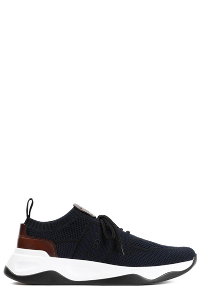 Berluti Shadow Knit Leather-trimmed Mesh Trainers In Blue