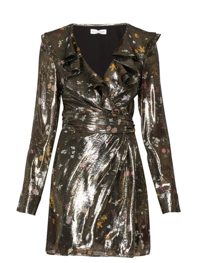 Altuzarra Lennox Metallic Floral Silk-blend Mini Dress In Black