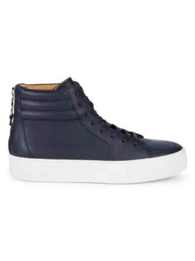 Buscemi Lace-up Leather High-top Sneakers In Navy