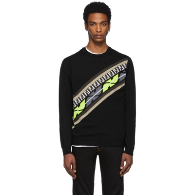 Fendi Logo-print Cotton-jersey Sweatshirt In Black