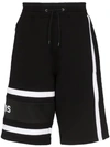 Givenchy Logo Printed Track Shorts  In Black