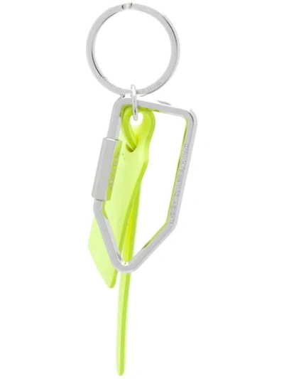 Off-white Zip Tie Keyring In Yellow