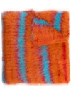 Marni Checked Scarf In Orange,red,light Blue