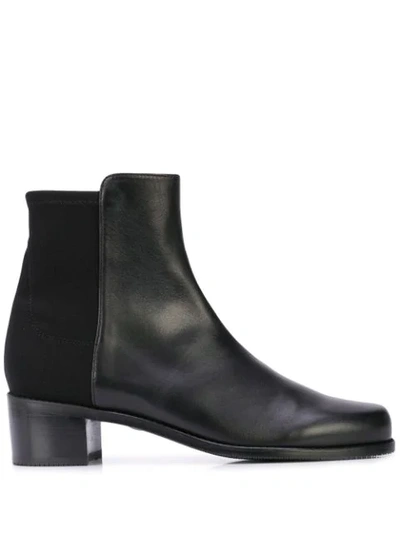 Stuart Weitzman Women's Easyon Reserve Leather & Neoprene Block-heel Booties In Black