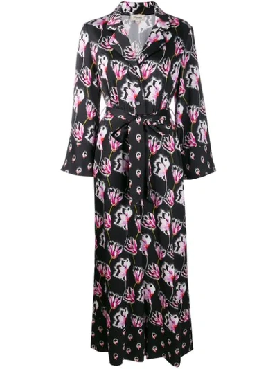 Temperley London Dragonfly Cropped Printed Satin Jumpsuit In Black