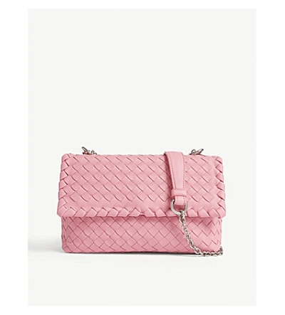 Bottega Veneta Olimpia Shoulder Bag In Pink/silver
