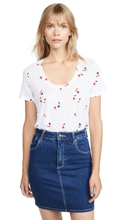 Rails Luna Linen-blend Jersey T-shirt In Cherry Jubilee