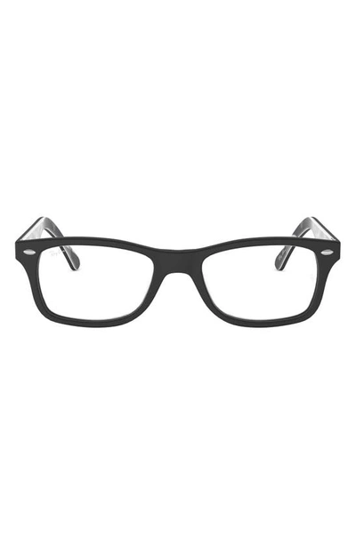 Ray Ban 50mm Square Optical Glasses In Black