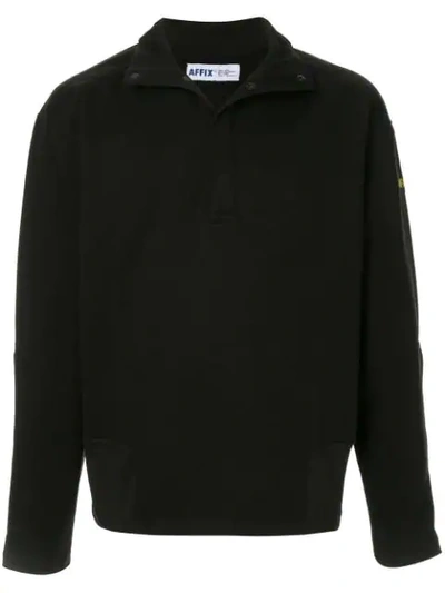 Affix Buttoned Sweatshirt In Black