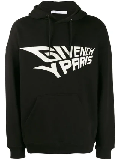 Givenchy Glow-in-the-dark Cotton Jersey Hoodie In Black