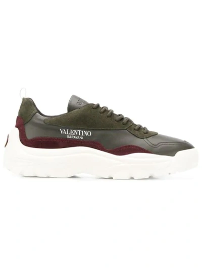 Valentino Garavani Gumboy Chunky Leather And Suede Trainers In Basic
