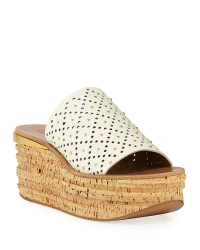Chloé Camille Perforated Stud Slide Sandals