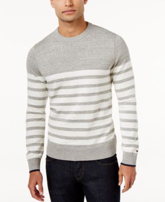 Tommy Hilfiger Men's Big & Tall Scout Striped Sweater In Silver Heather ...