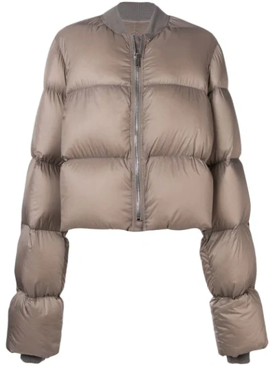 Rick Owens Cropped Duvet Puffer Jacket In Grey