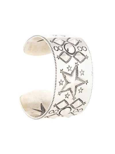 Cody Sanderson Star Engraved Cuff Bracelet In Silver