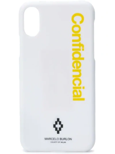 Marcelo Burlon County Of Milan Confidential Logo Iphone X Case - White