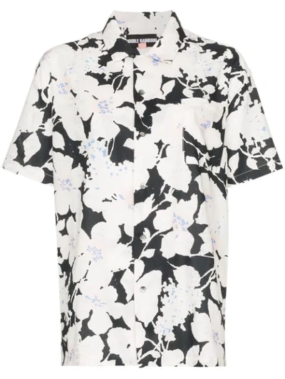 Double Rainbouu Floral Print Short-sleeve Shirt In White