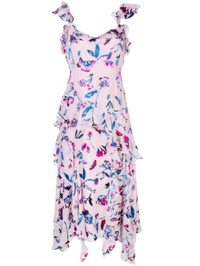 Tanya Taylor Violeta Tie Dye Floral Dress In Pink