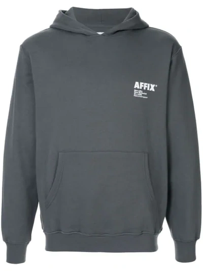Affix Logo-print Fleece-back Cotton-jersey Hoodie In Grey