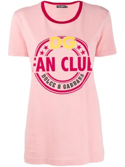 Dolce & Gabbana Jersey T-shirt With Dg Fan Club Print In Multi