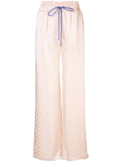 Off-white Logo Signature Wide-leg Trousers In Pink