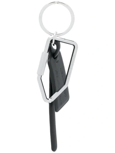 Off-white Zip Tie Keyring In Black