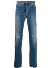 Givenchy Distressed Jeans In Blue