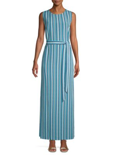 Karl Lagerfeld Printed Maxi Dress In Turquoise