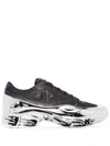 Adidas Originals Adidas By Raf Simons X Raf Simons Black And Silver Ozweego Sneakers