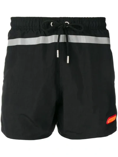 Heron Preston Reflective Stripe Swim Shorts In Black
