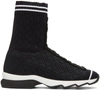 Fendi Black Stretch Sock High-top Sneakers