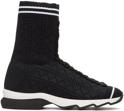 Fendi Black Stretch Sock High-top Sneakers