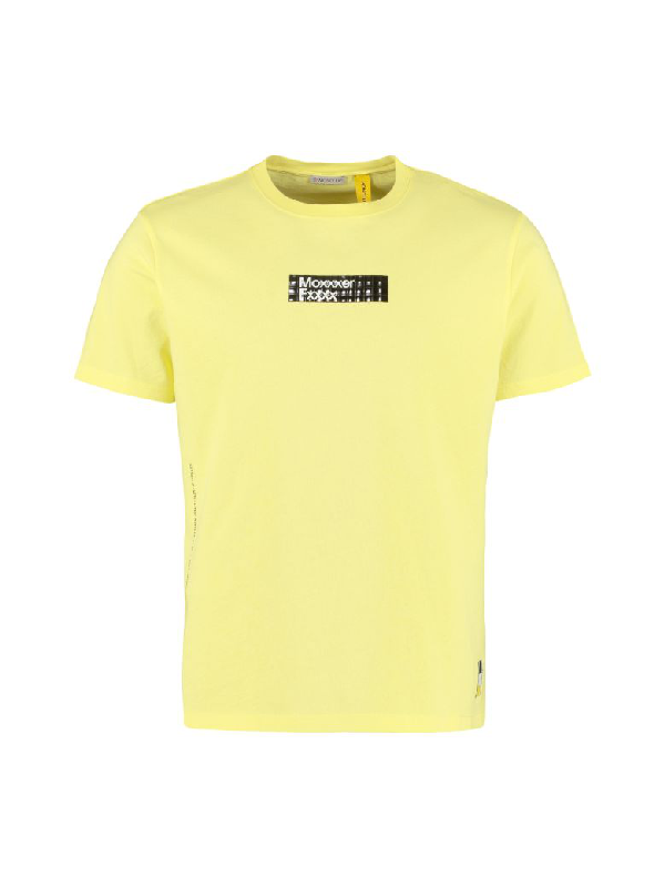Moncler Cotton T-shirt With Patch In Yellow | ModeSens