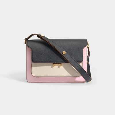 Marni Trunk Bag Bag In Leather Color Black / Pink / Ivory