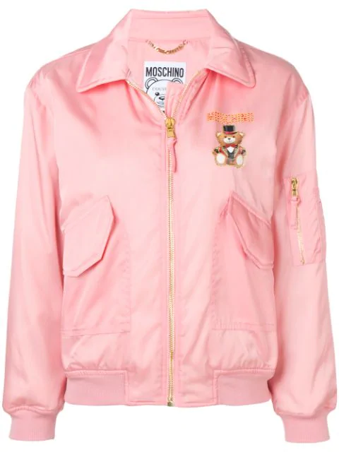 Moschino Teddy Bear Circus Printed Bomber Jacket In Pink | ModeSens