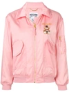 Moschino Teddy Bear Circus Printed Bomber Jacket In Pink