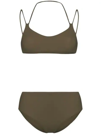 Acne Studios Back Strap Bikini In Green