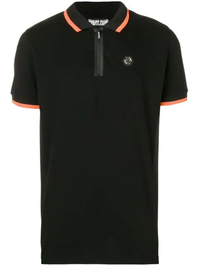 Philipp Plein Active Logo Plaque Polo Shirt - Black
