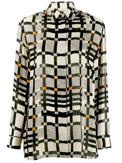 The Row Check Print Shirt In Neutrals