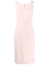 Dolce & Gabbana Scoop Neck Sheath Dress In Pink