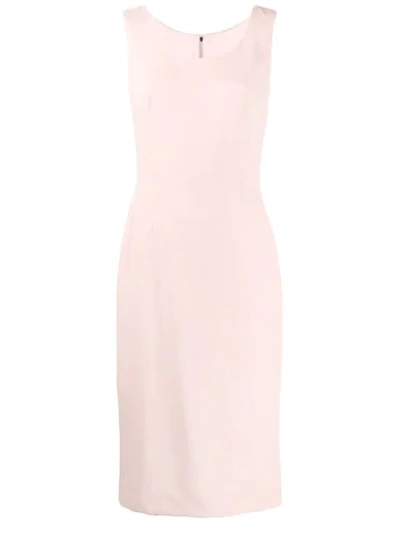 Dolce & Gabbana Scoop Neck Sheath Dress In Pink