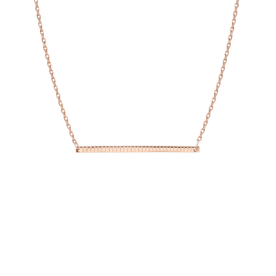 Aurate Infinity Bar Necklace In Gold/ Pink