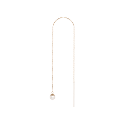 Aurate Pearl Ear Chain Threader In Gold