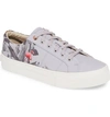 Ted Baker Ephie Floral Print Platform Sneaker In Light Grey Canvas